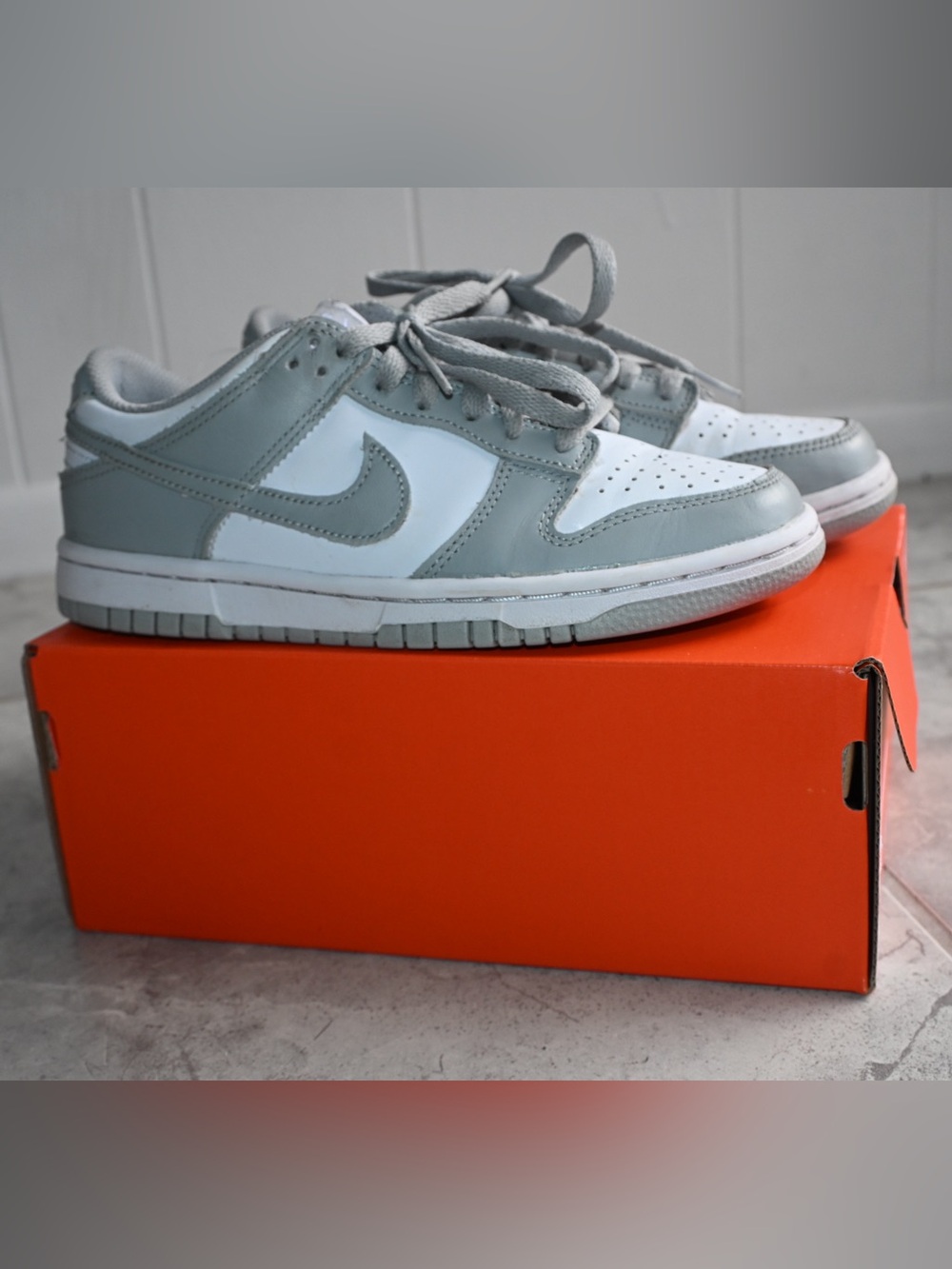 Kids Nike Dunks Low Sneakers in Gray and White